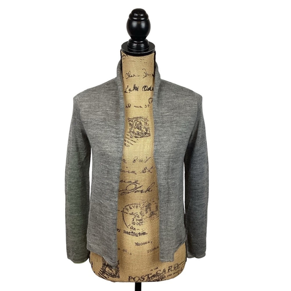 KUNA Alpaca Cropped Open Cardigan Gray
